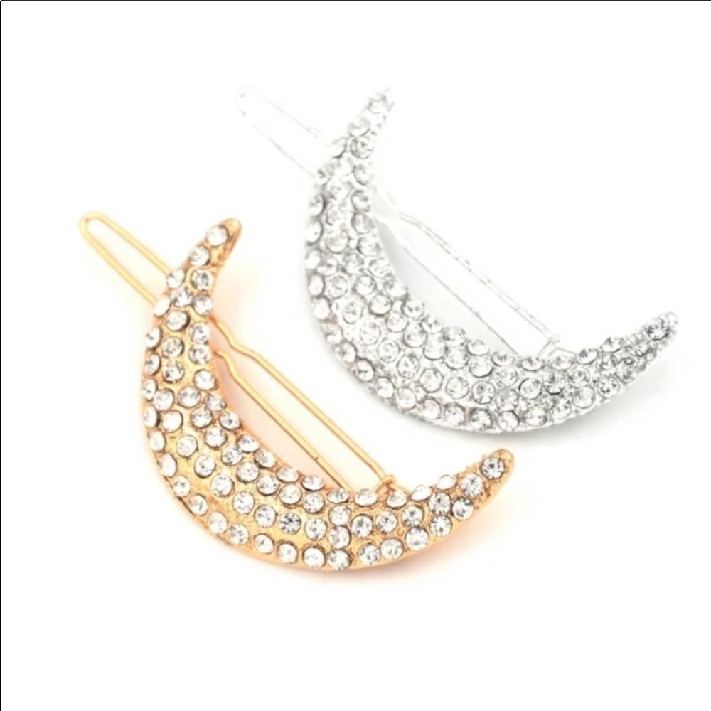 Moon Hair Clip CHIC Rhinestone Zinc Alloy